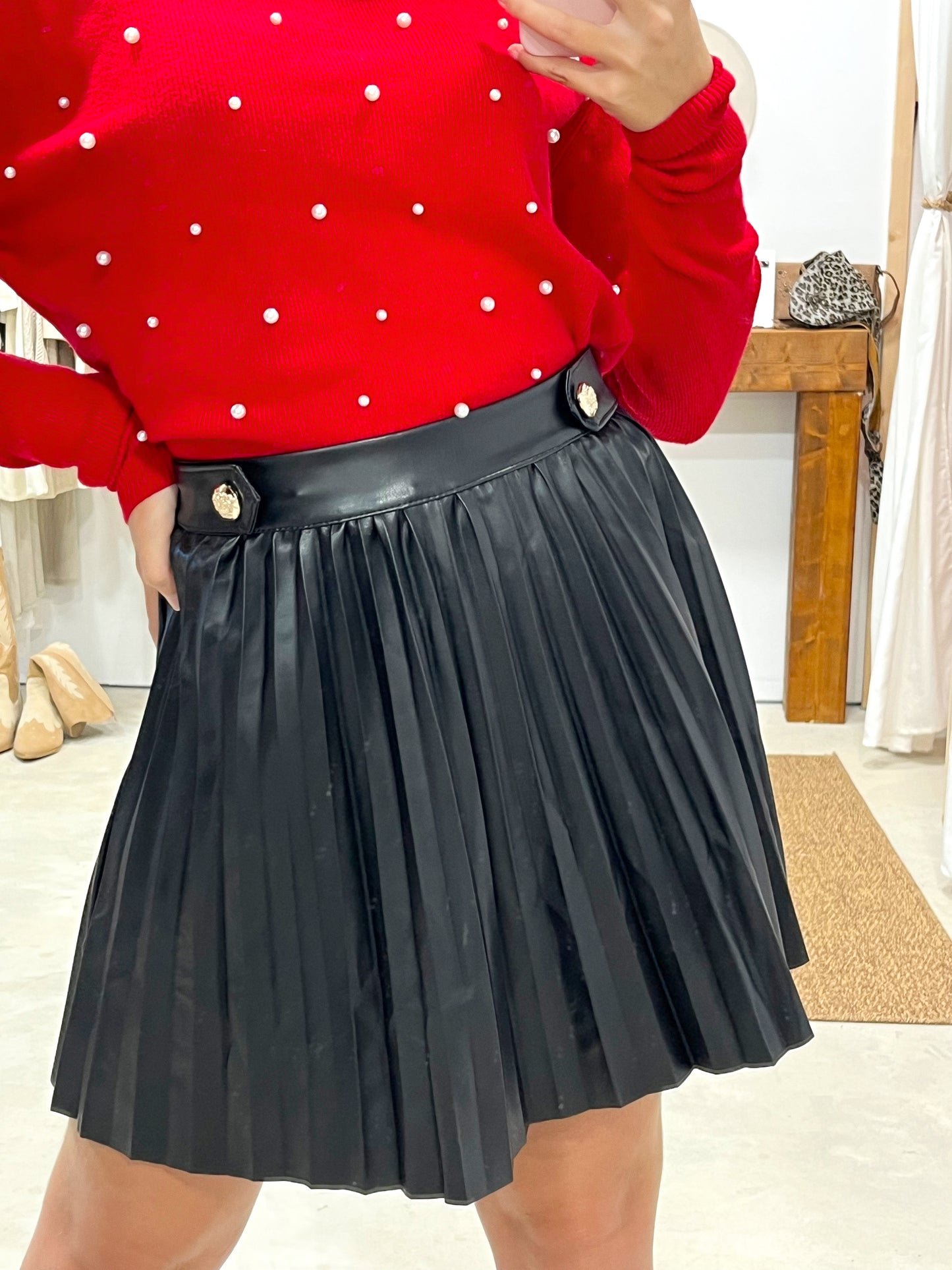 Falda Plisada Polipiel