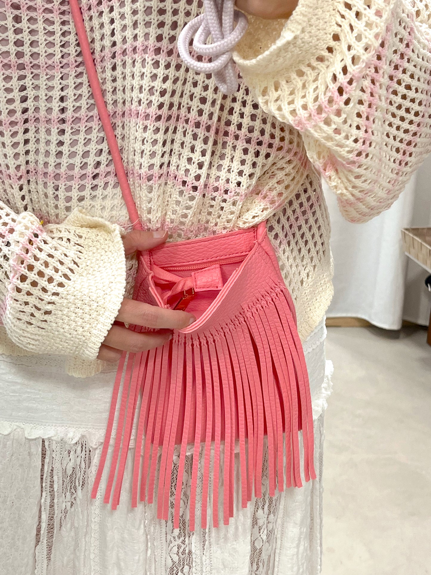 Bandolera Flecos Rosa