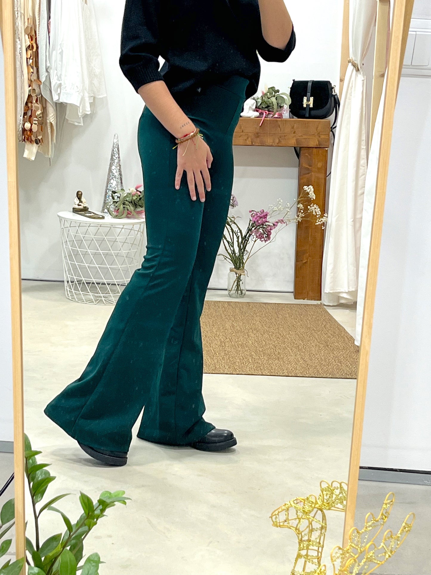 Pantalón Flare Verde