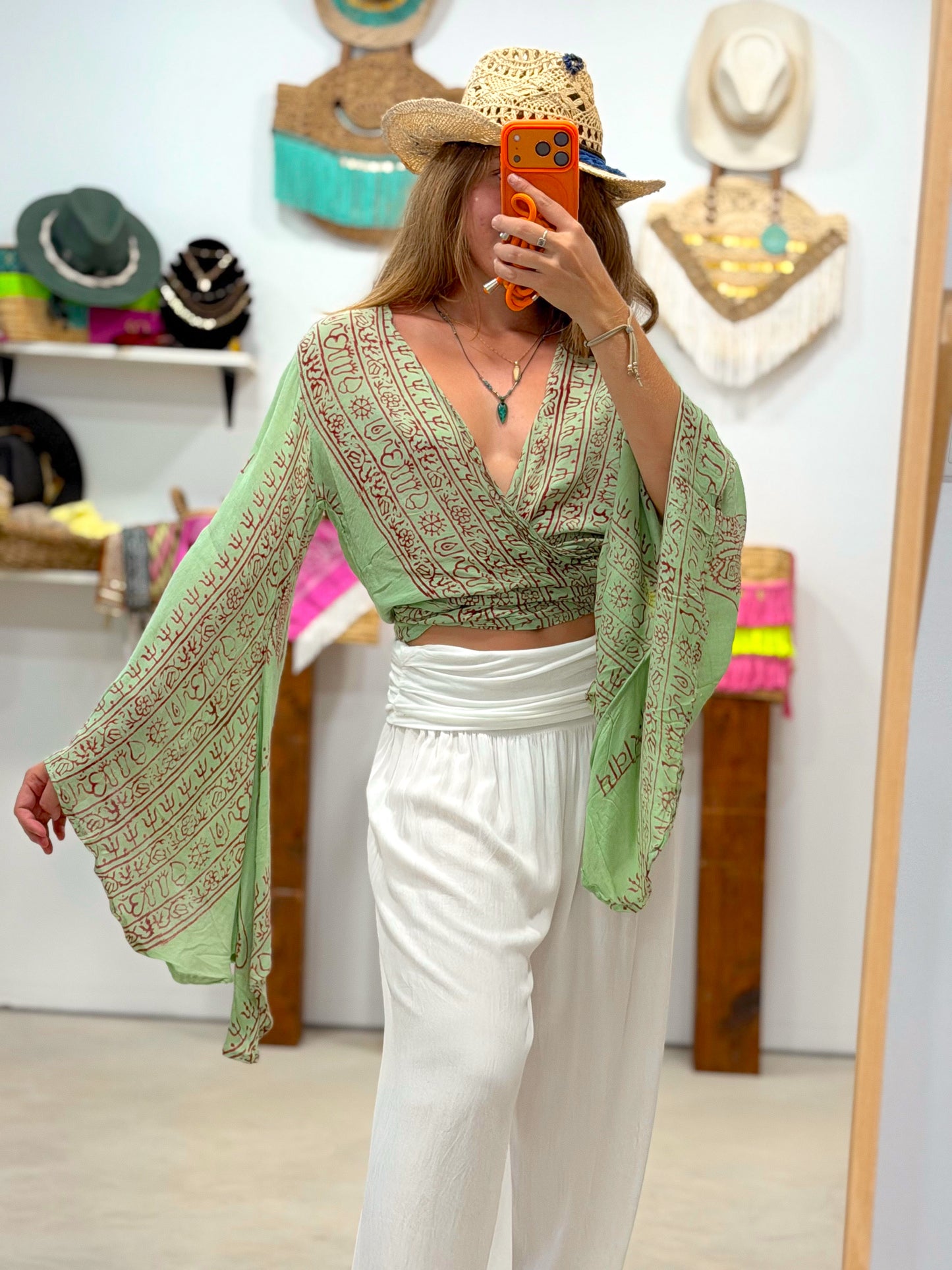 Blusa OM y Ganesha Verde