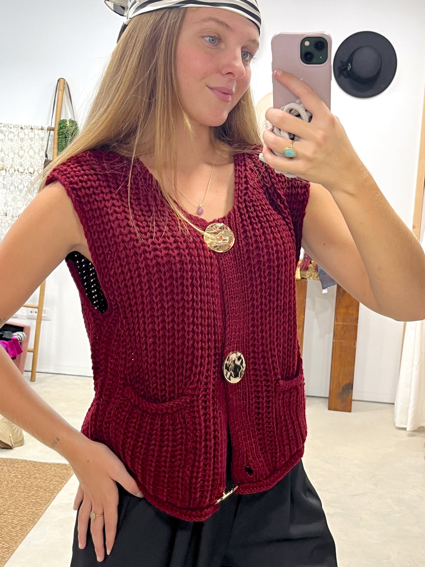 Chaleco Lana Burgundy