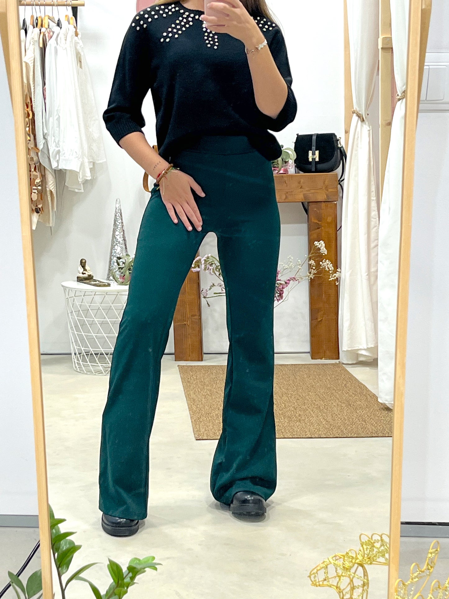 Pantalón Flare Verde