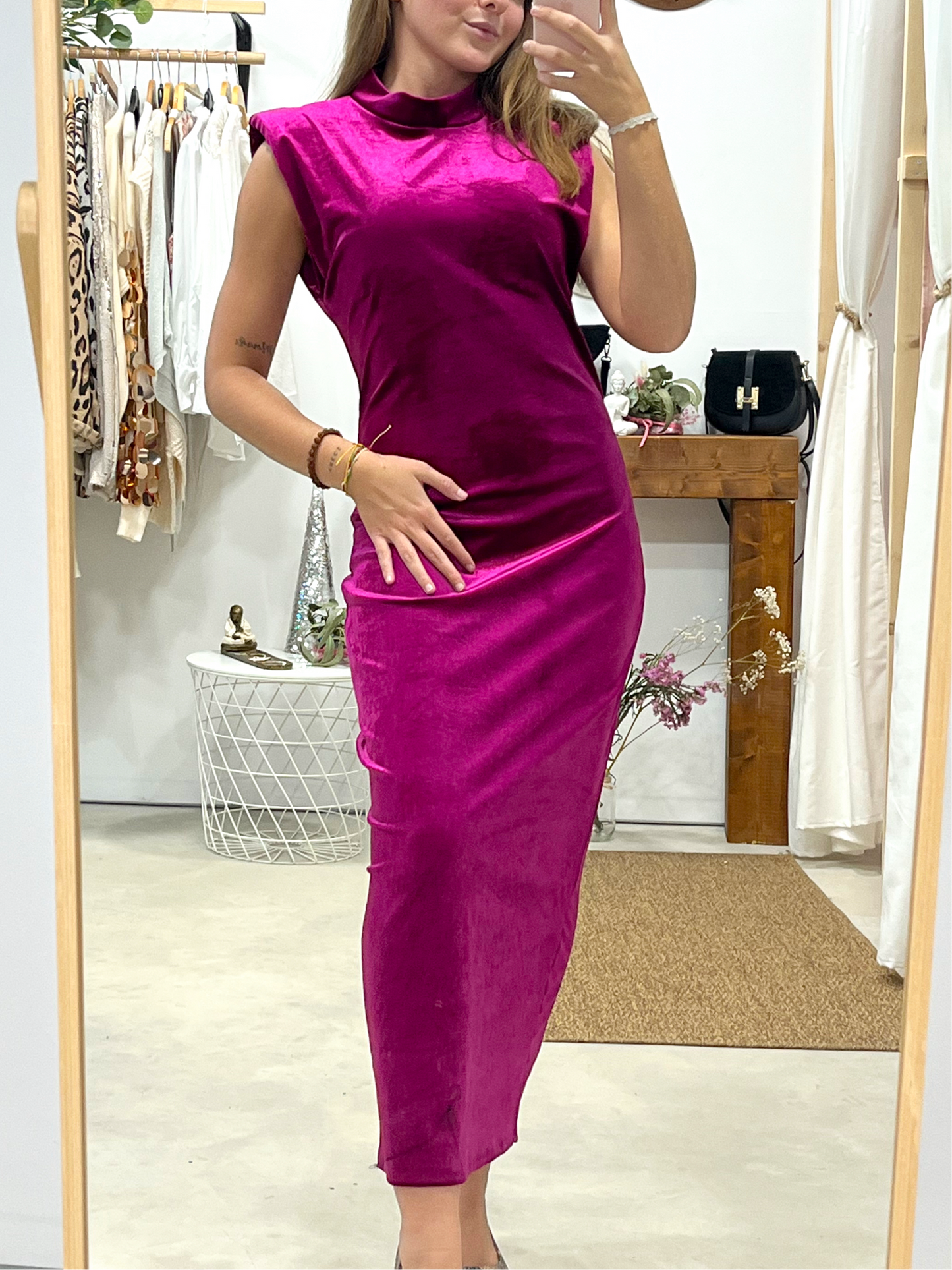 Vestido Terciopelo Fucsia