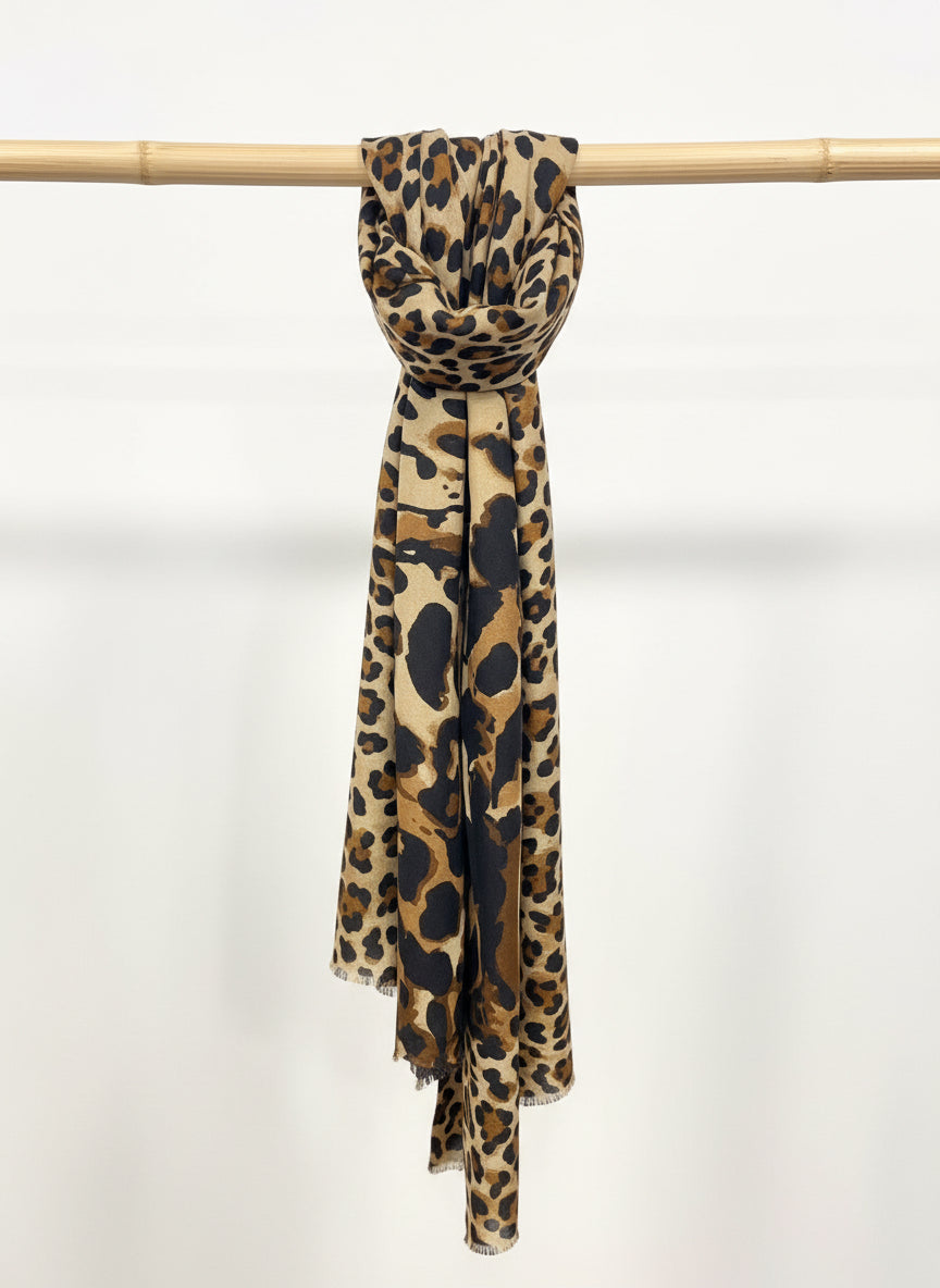 Bufanda Animal Print marrón