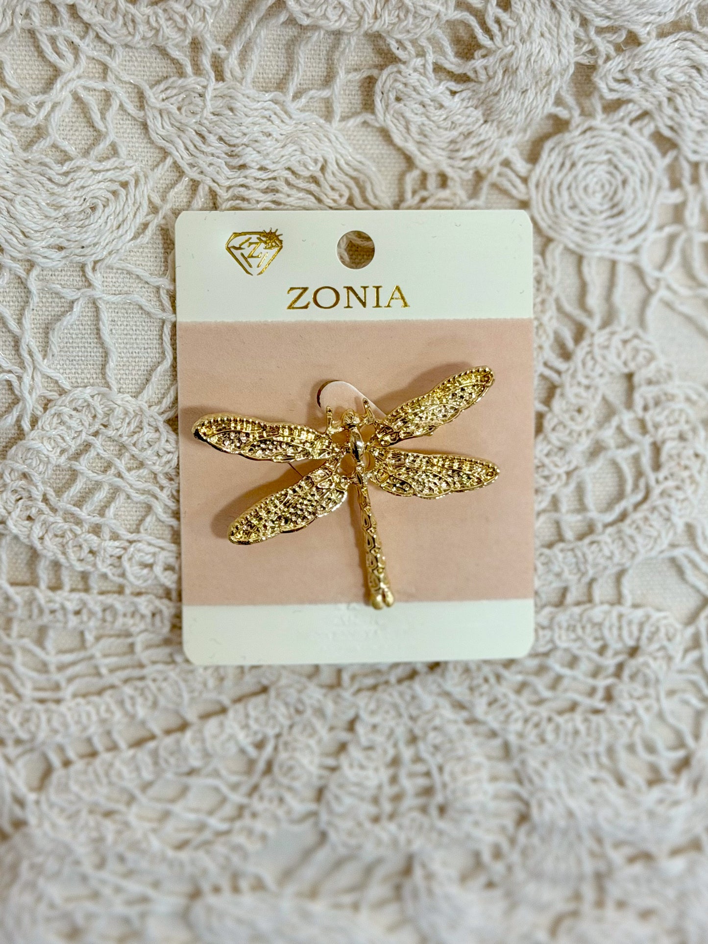 Broche libélula gold