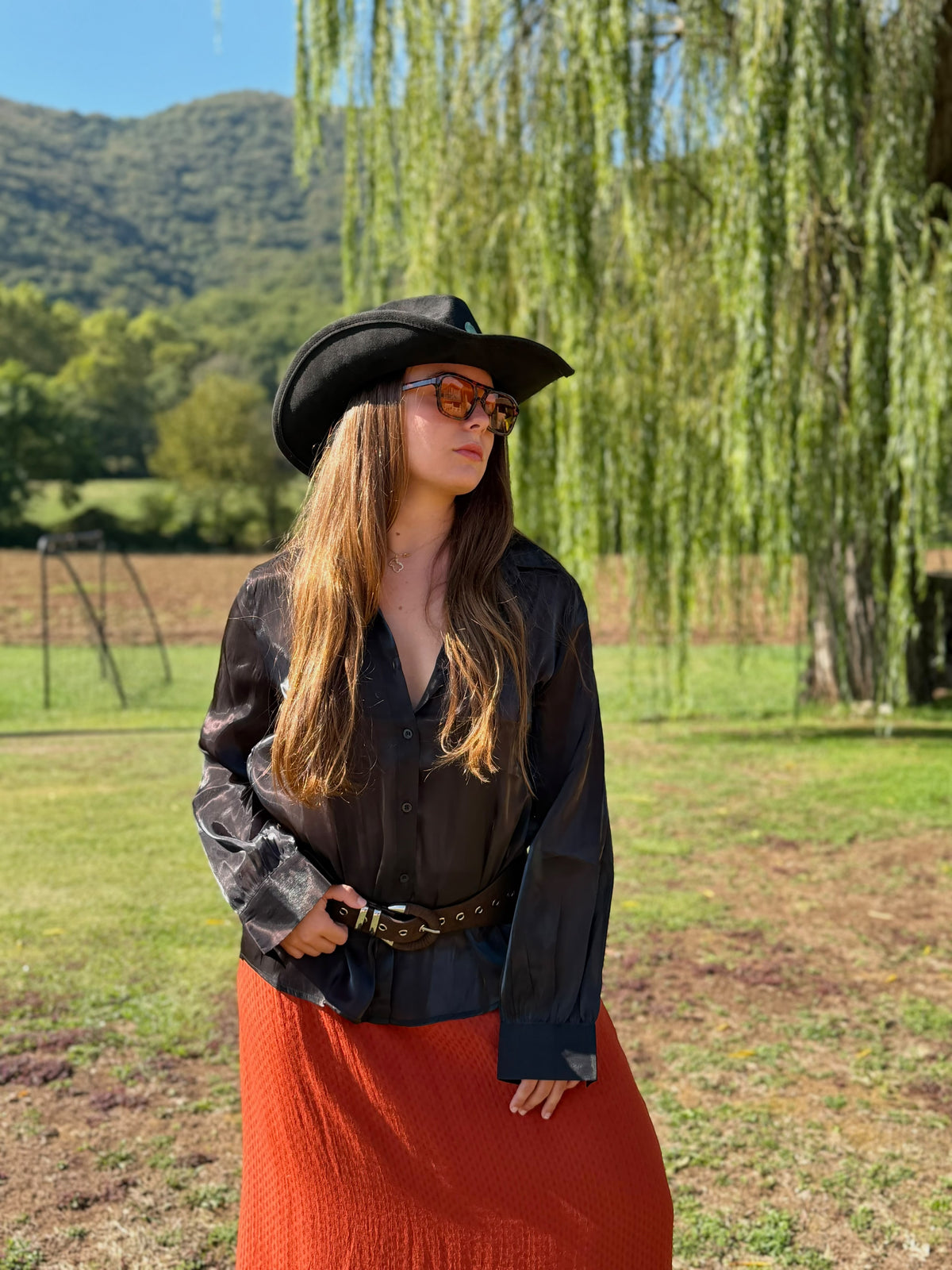 Camisa de Organza Negra