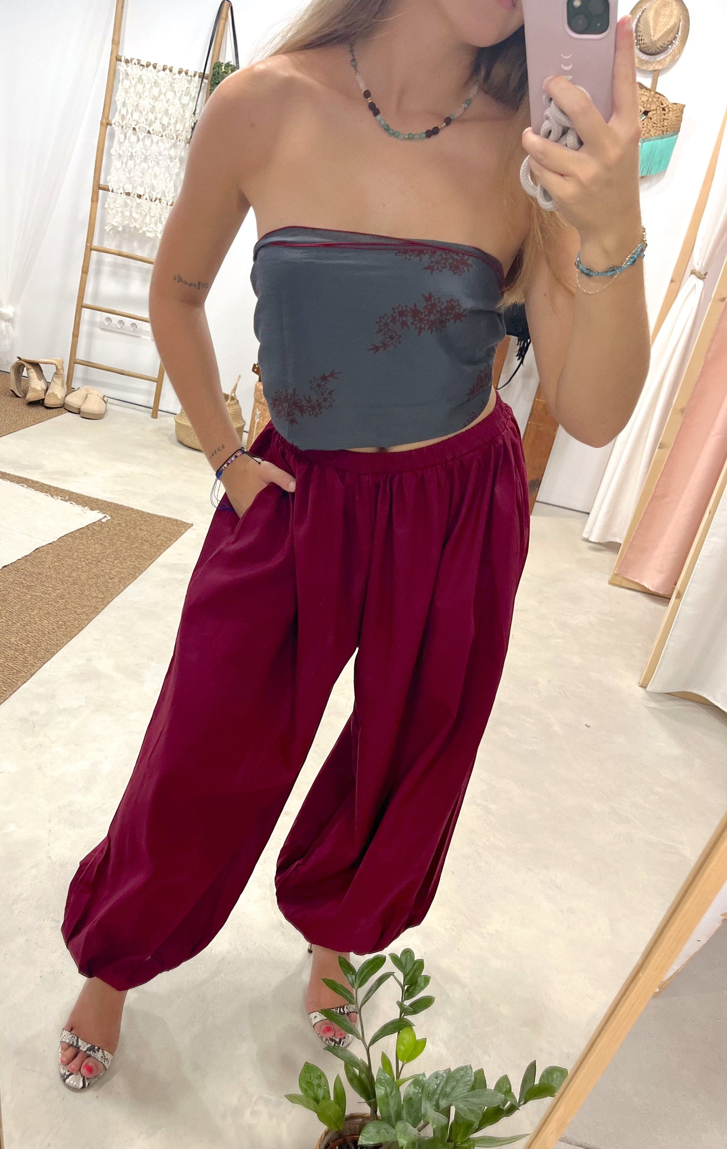 Pantalón Bombacho Burgundy