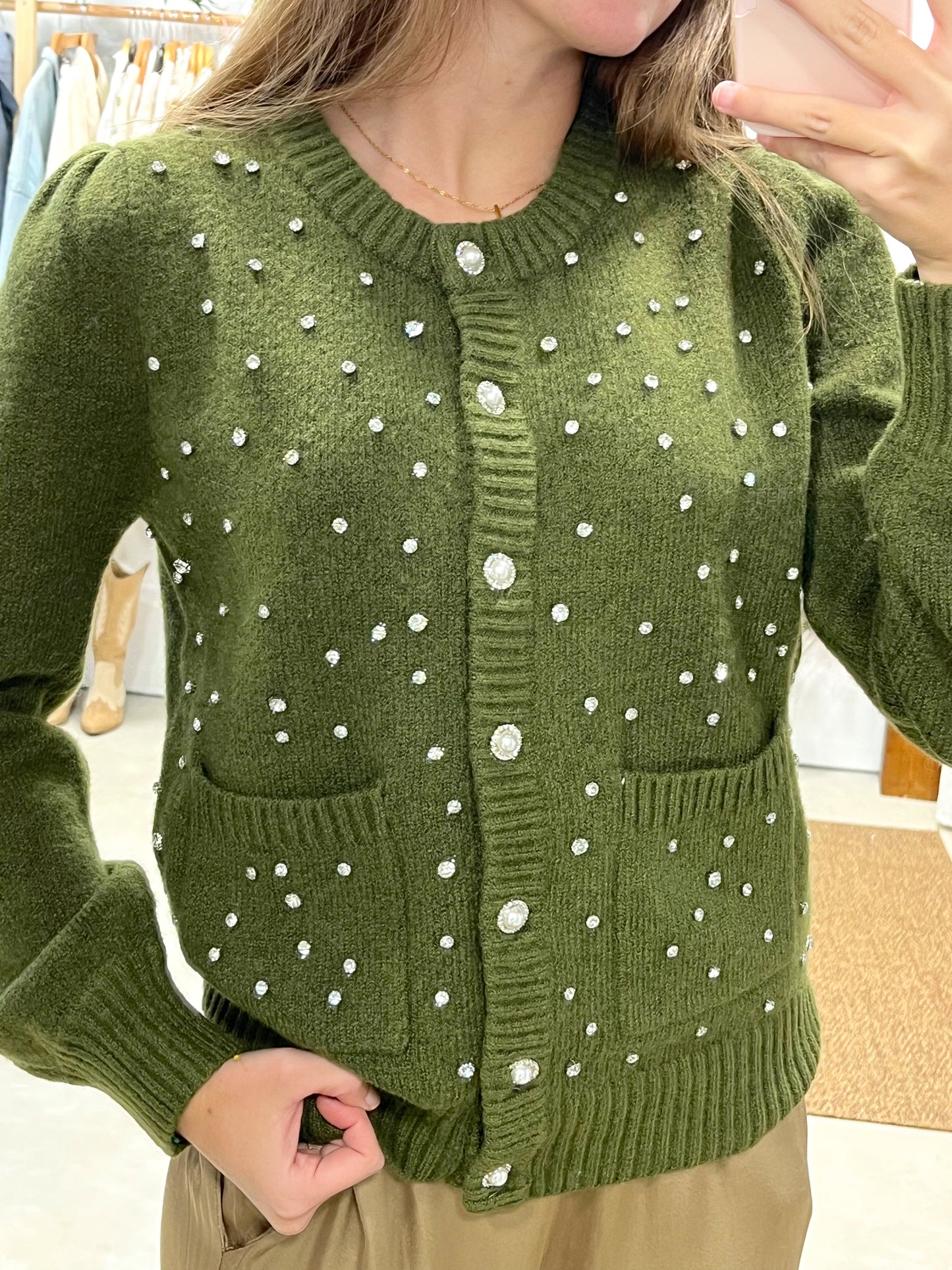 Chaqueta Brillos Verde
