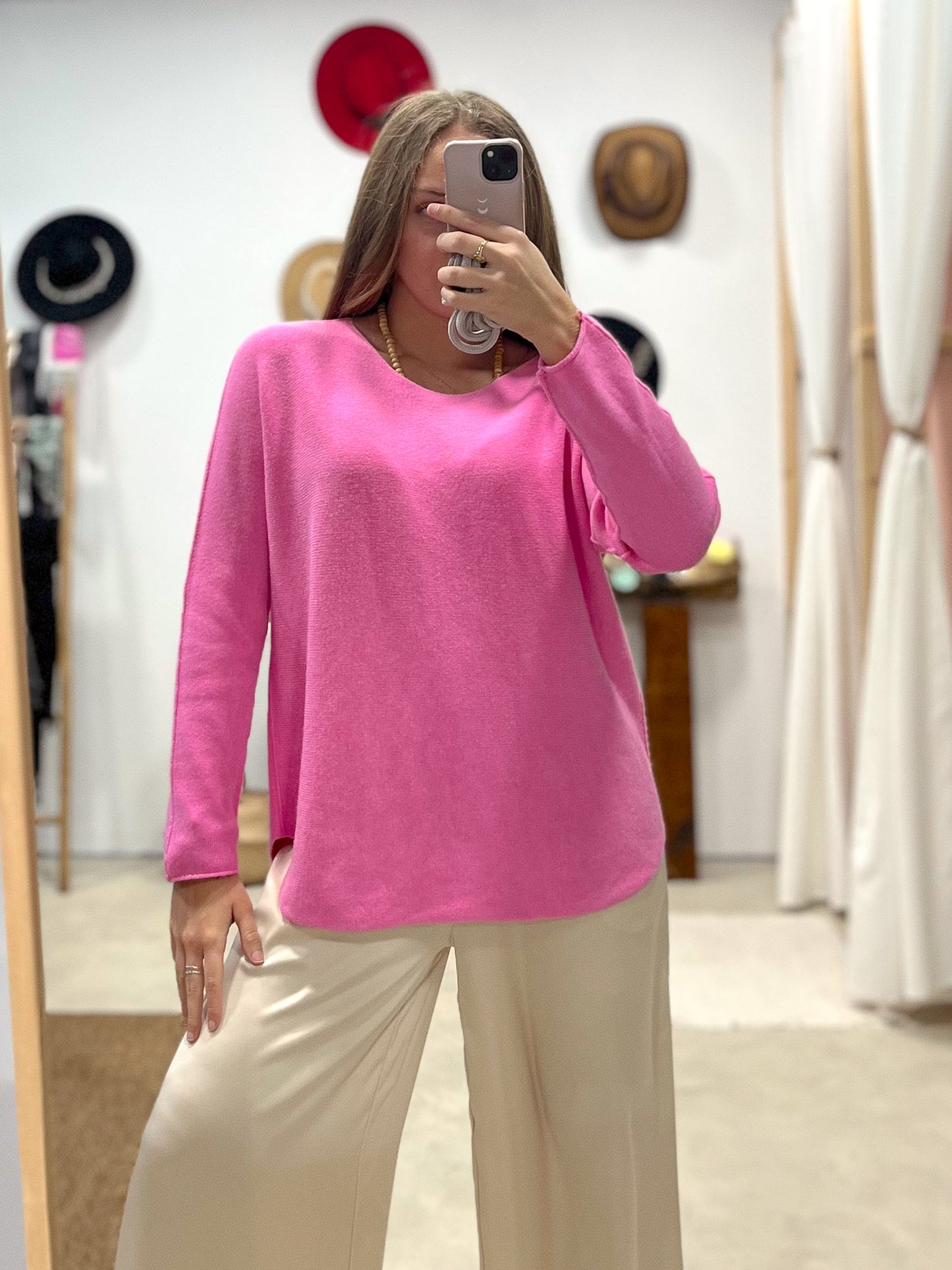 Jersey Rosa Punto Oversize