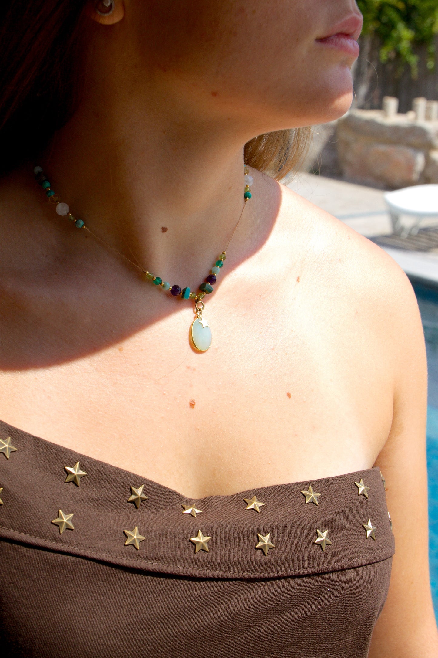 Collar Star Minerales Macramé