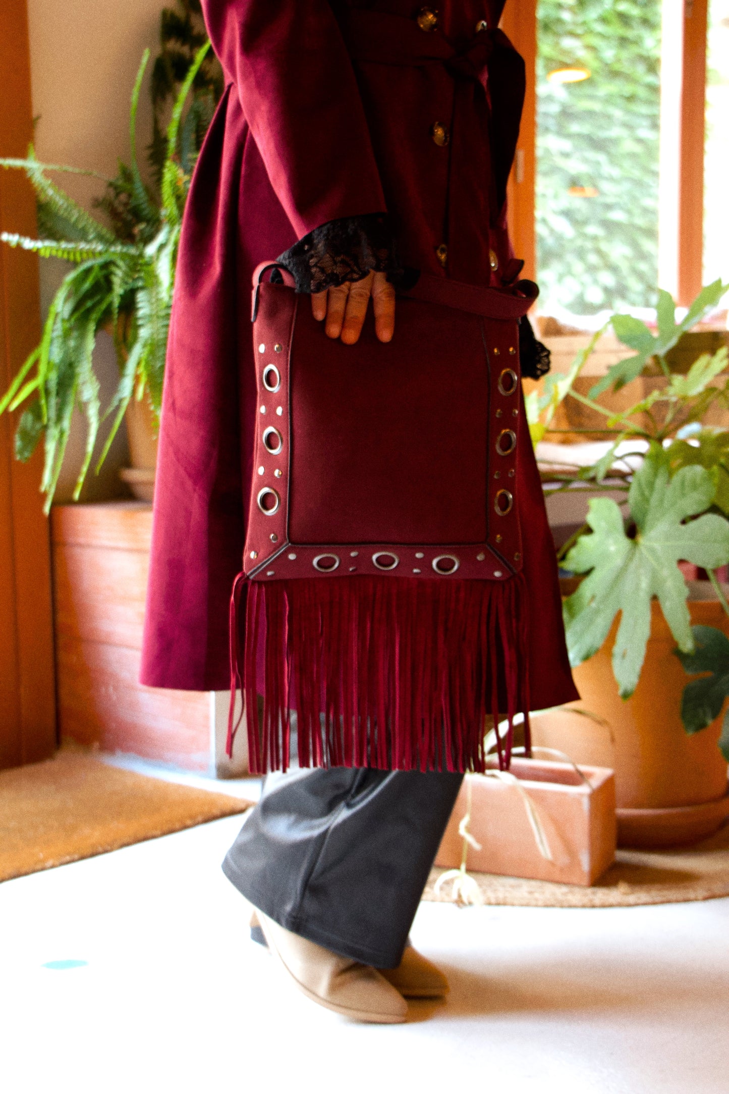 Bolso Fleco Burgundy