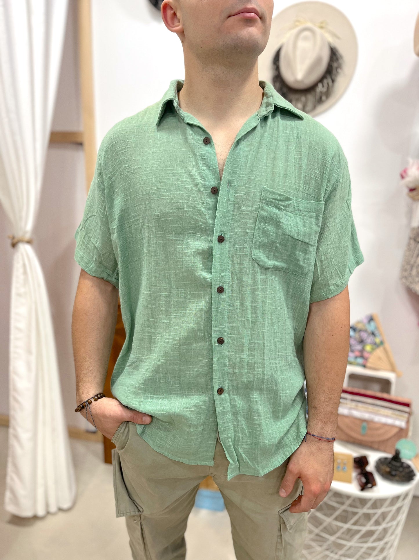 Camisa Lino Green