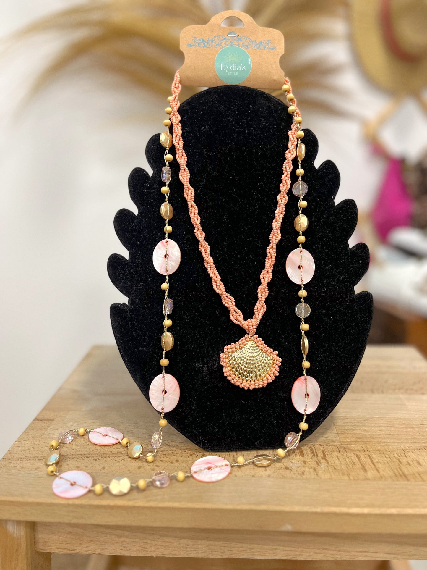 Doble collar Concha Coral