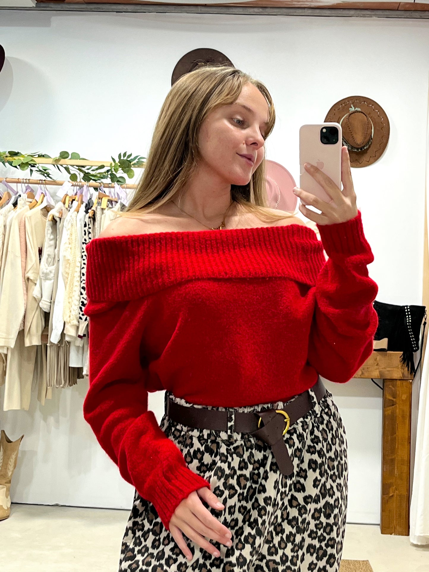 Jersey Bardot Rojo