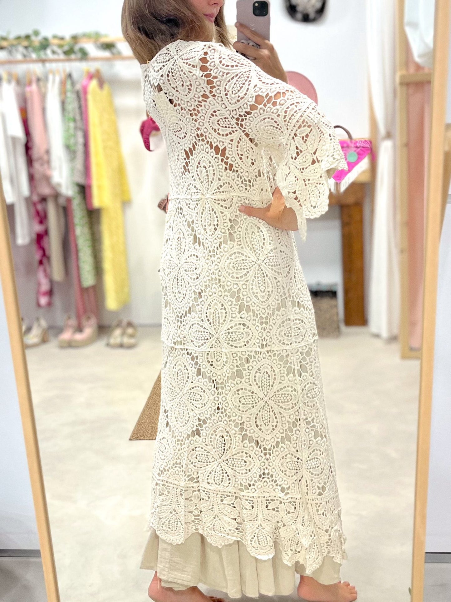 Kimono Crochet Crema