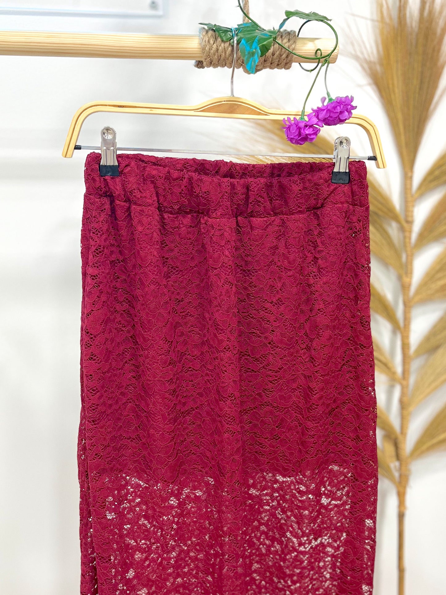 Falda Transparencias Burdeos