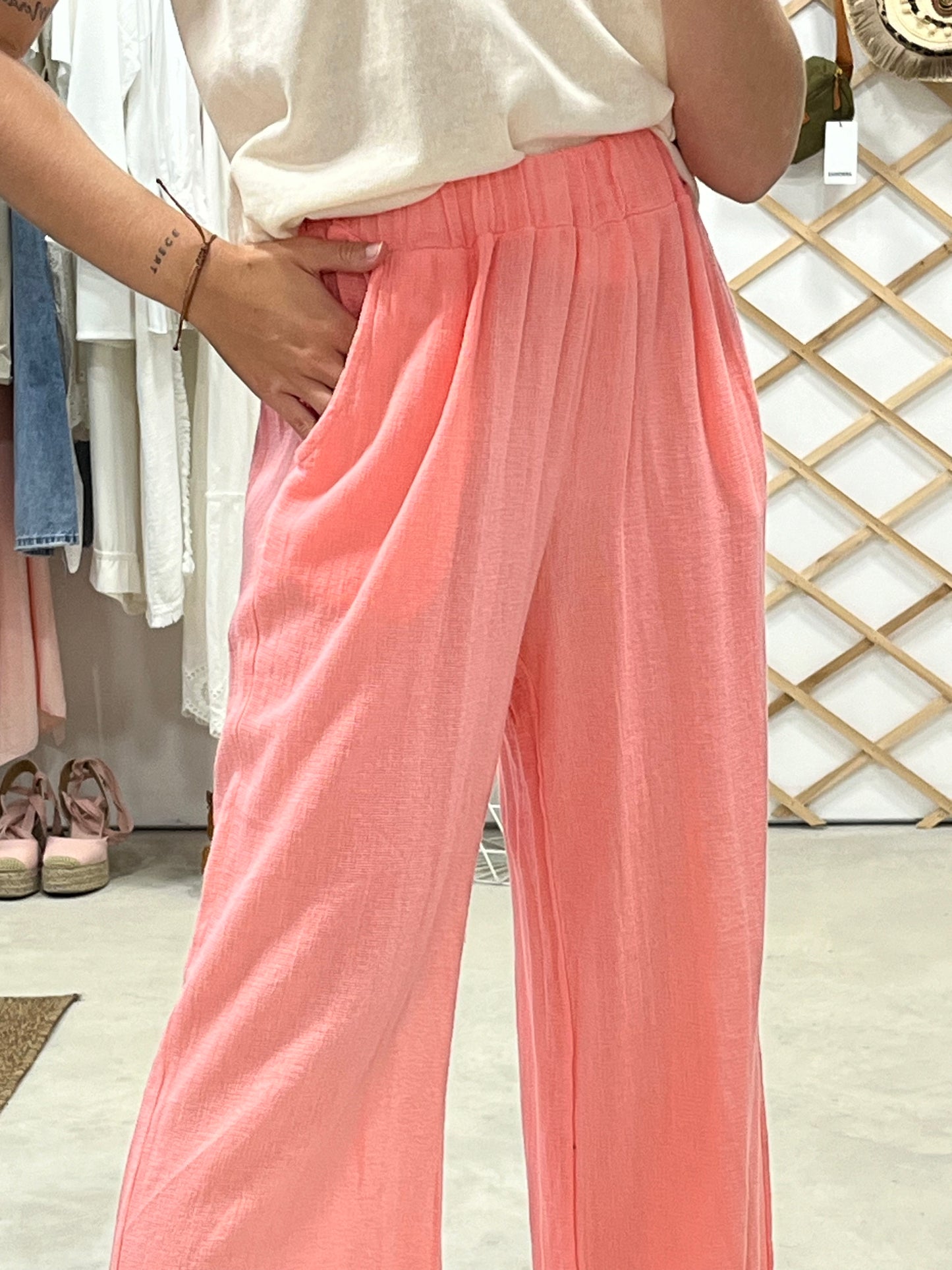 Pantalón Lino Coral