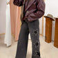 Chaqueta Efecto Piel Burgundy