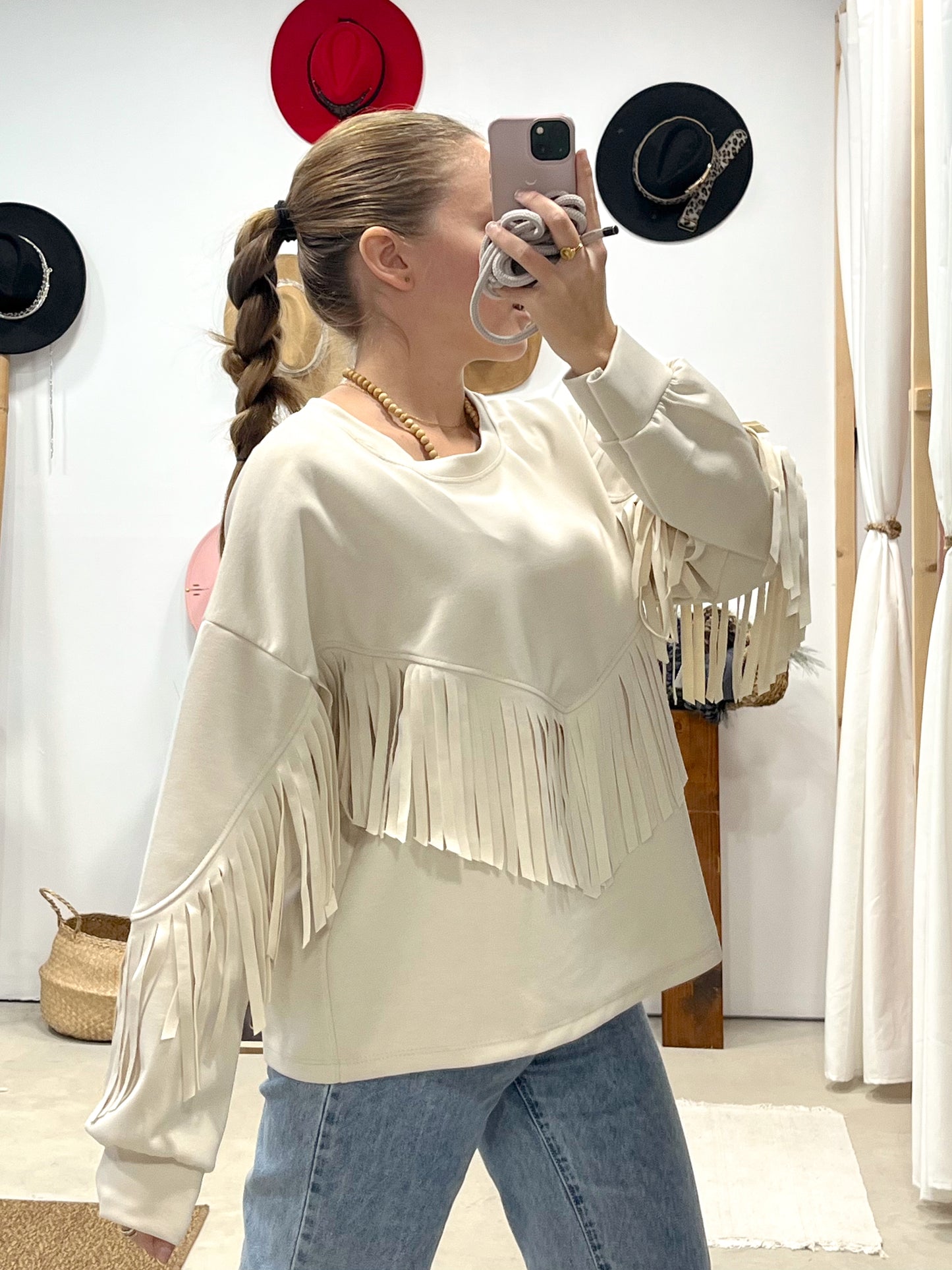 Sudadera Flecada Beige