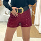 Short Red Lentejuela