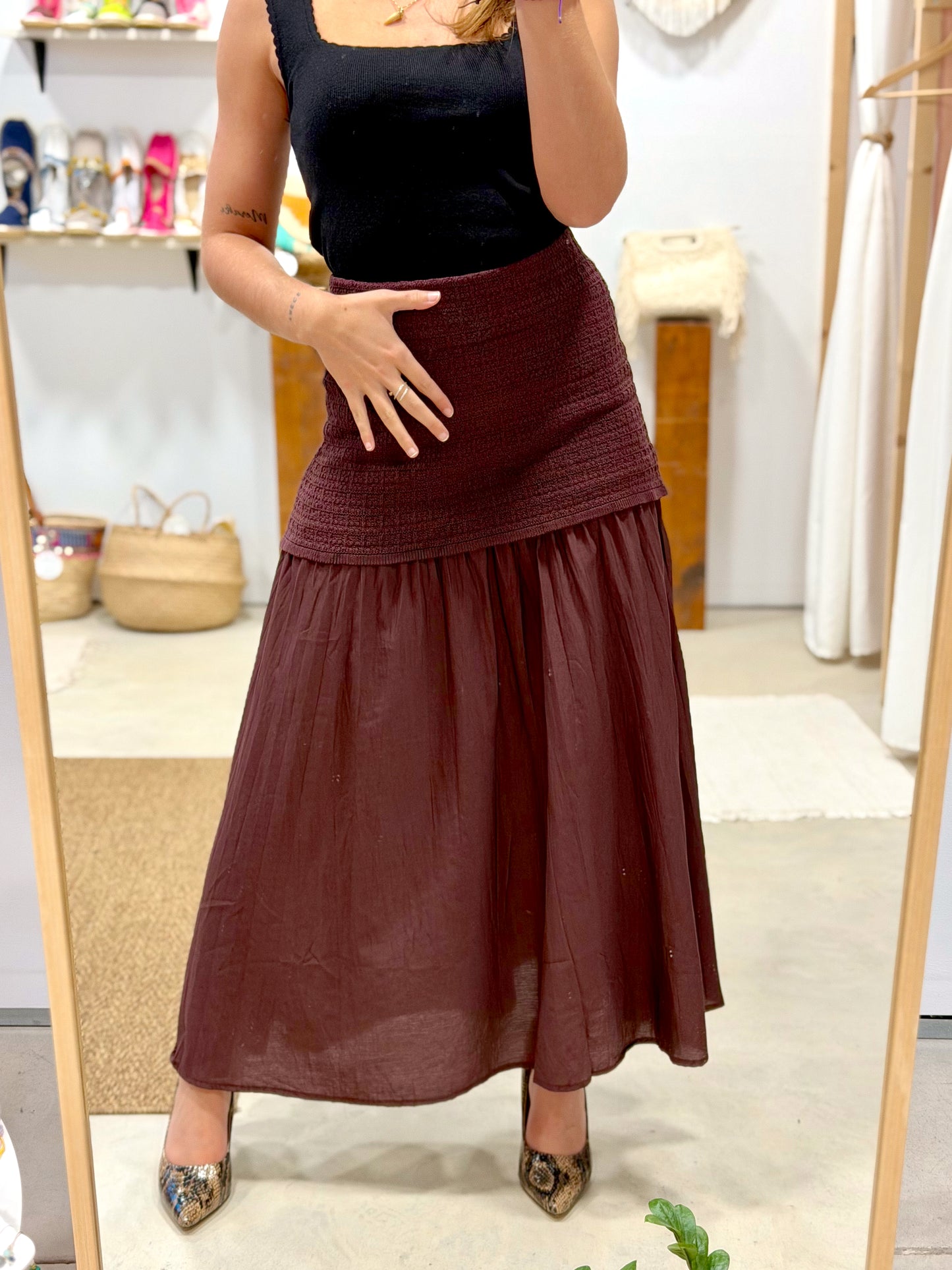 Falda Boho Crochet Larga