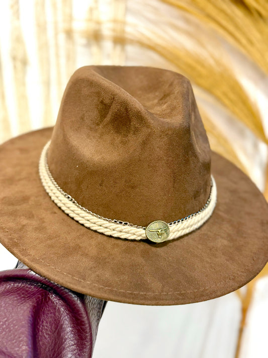 Sombrero Plano Marrón Búfalo