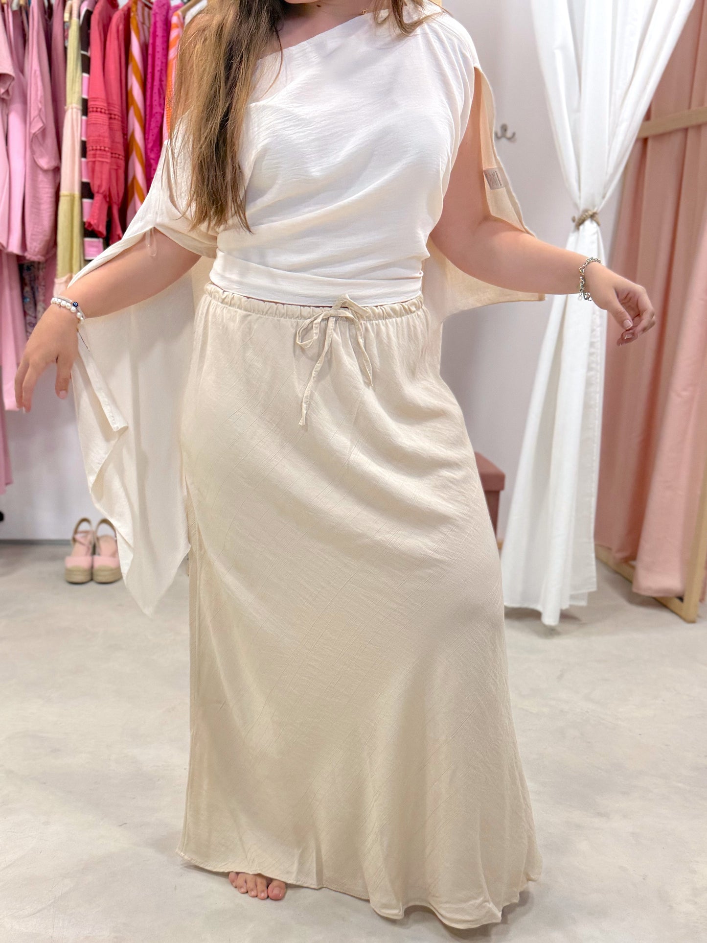 Falda Lisa Beige