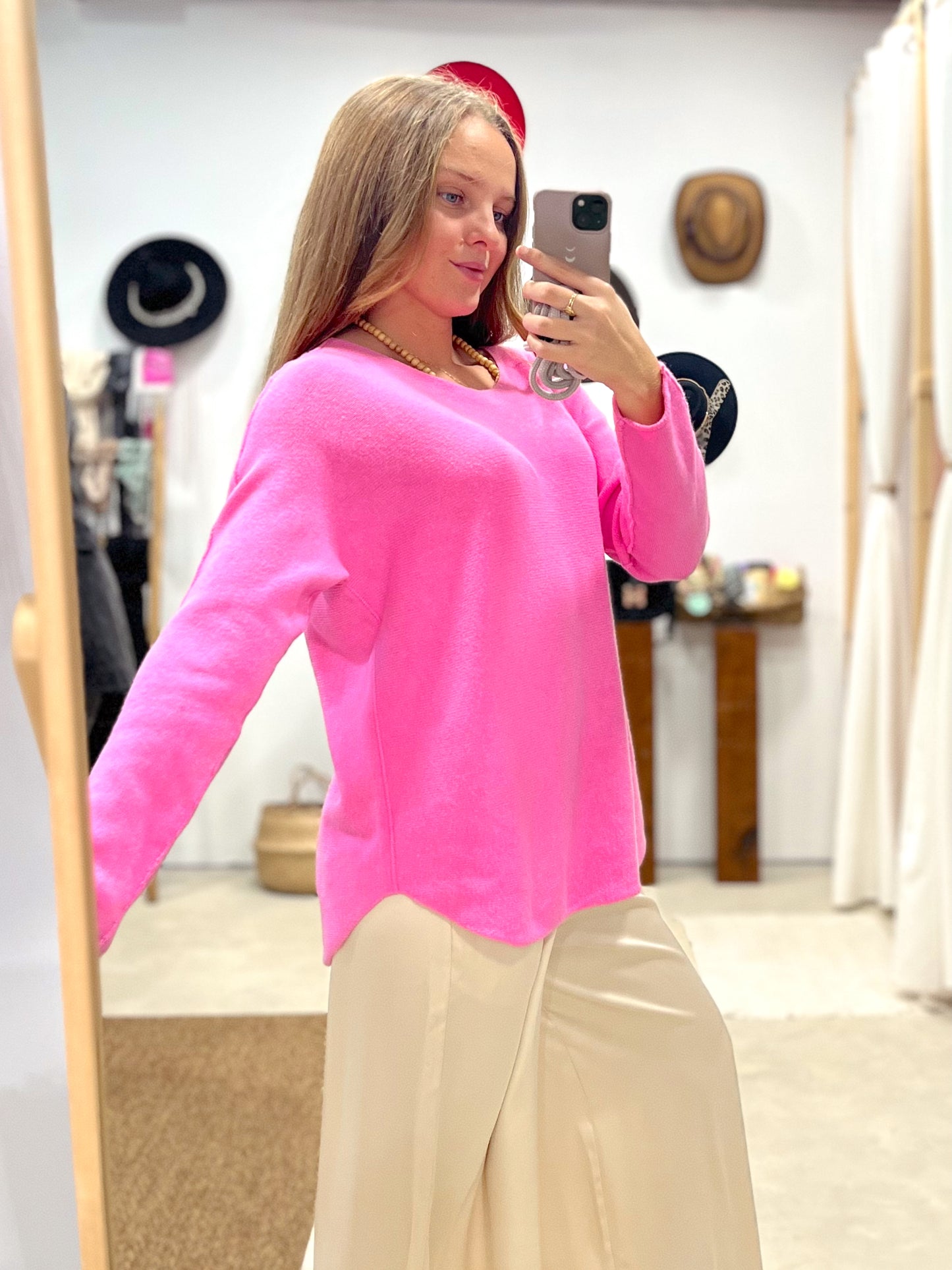 Jersey Rosa Punto Oversize