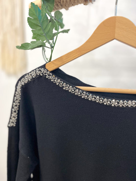 Jersey Detalle Brillo Black