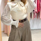 Blusa Semitransparente romántica beige