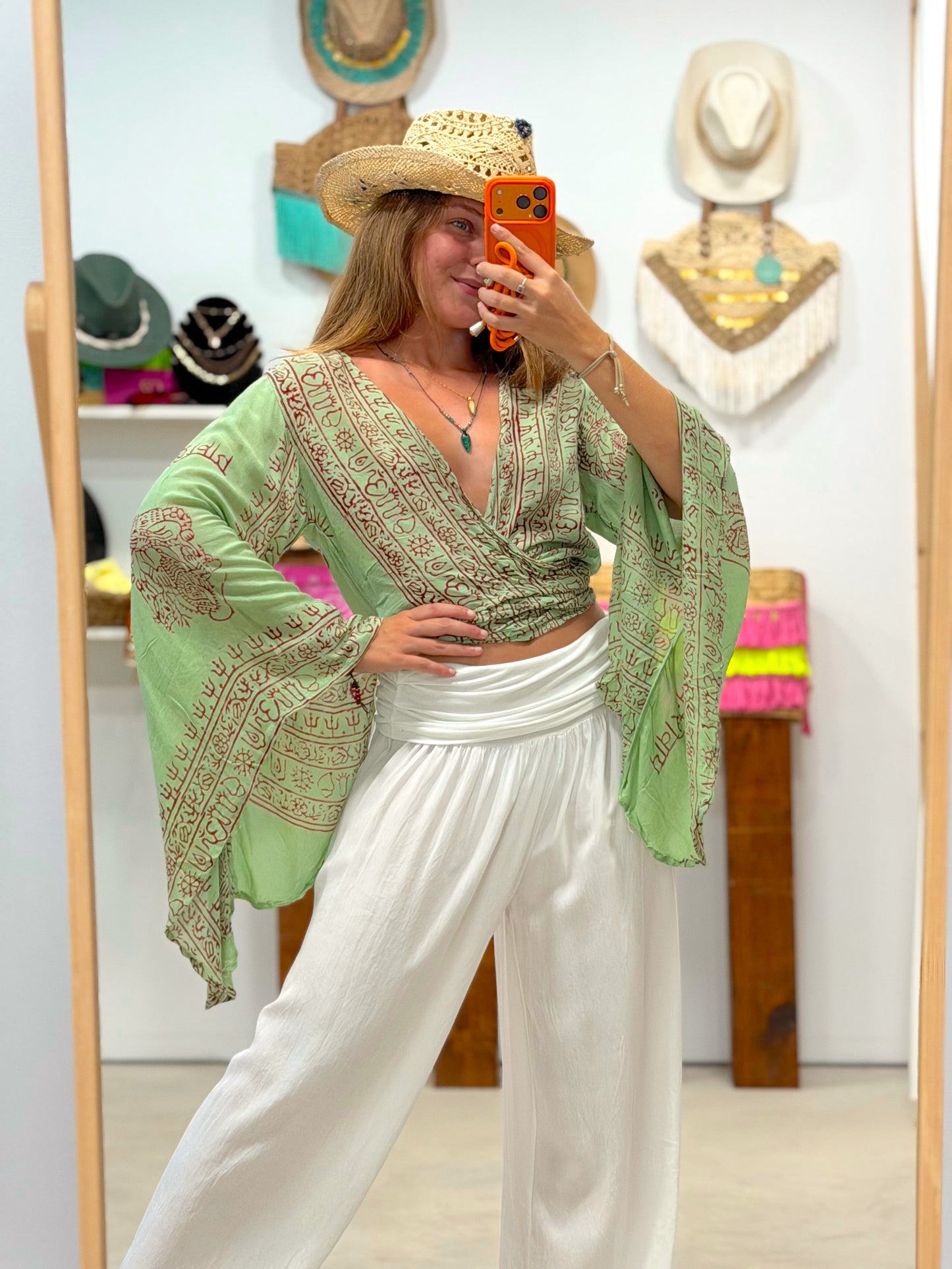 Blusa OM y Ganesha Verde