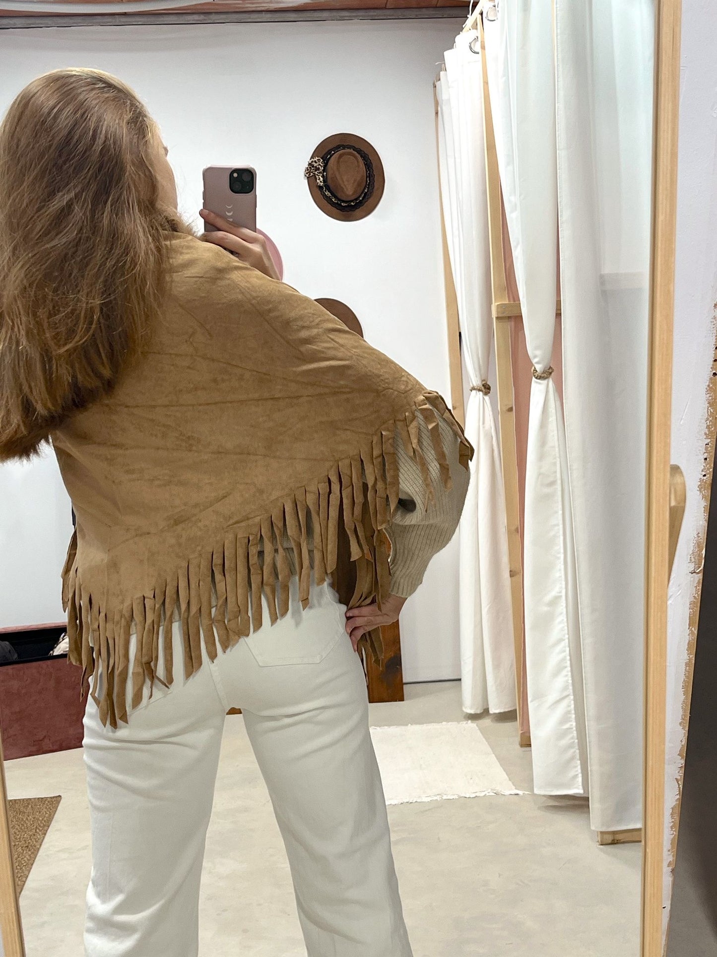 Poncho Asimétrico Pelito Camel