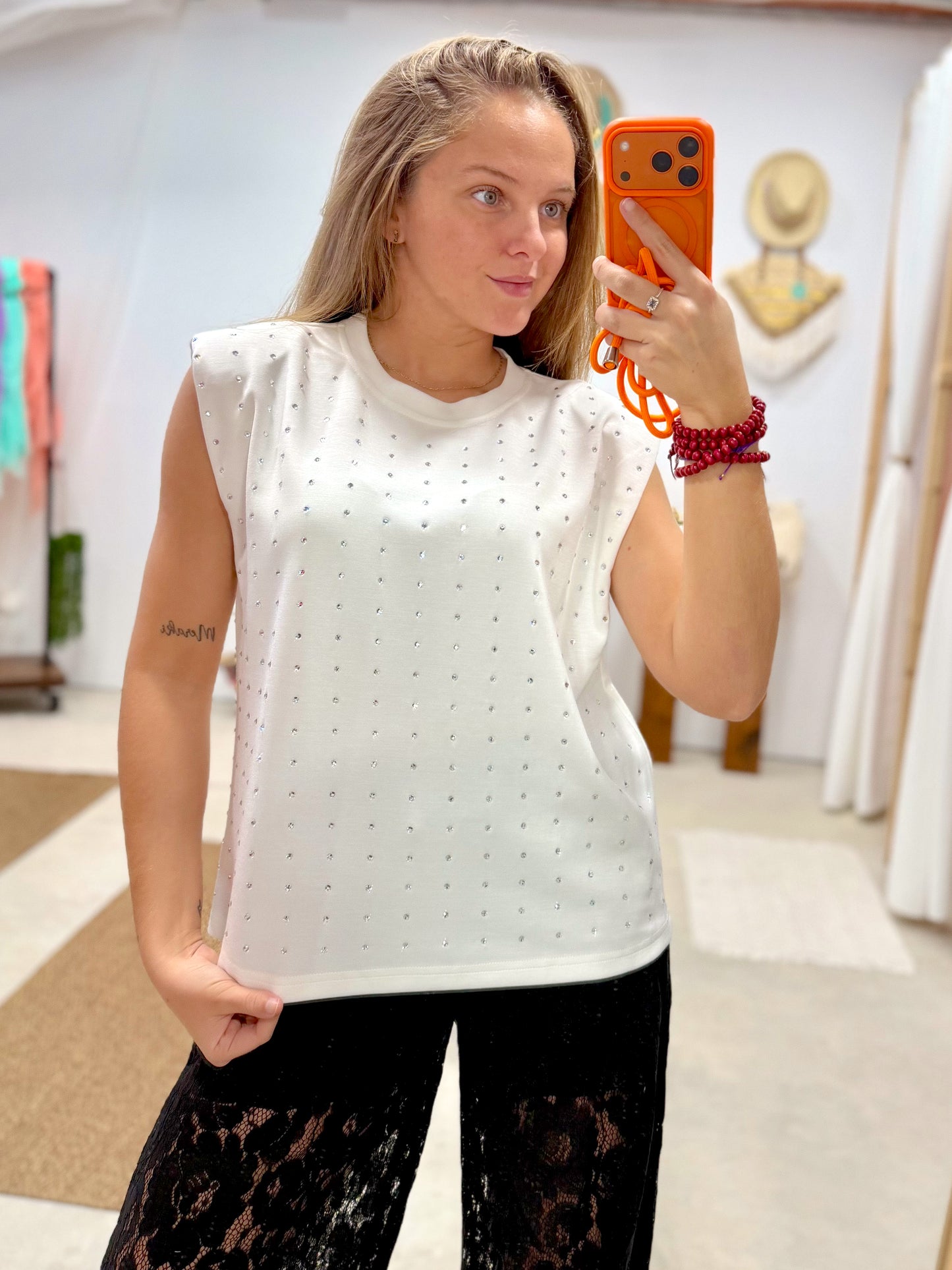Camiseta White Strass