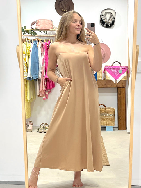 Vestido Basic Camel