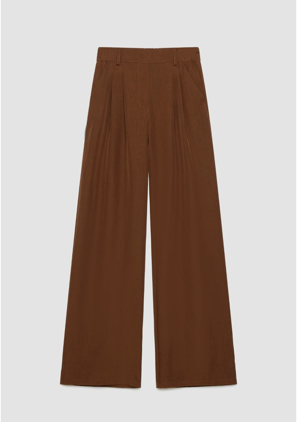 Pantalón Pinzas Palazzo Tabaco