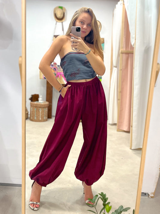 Pantalón Bombacho Burgundy