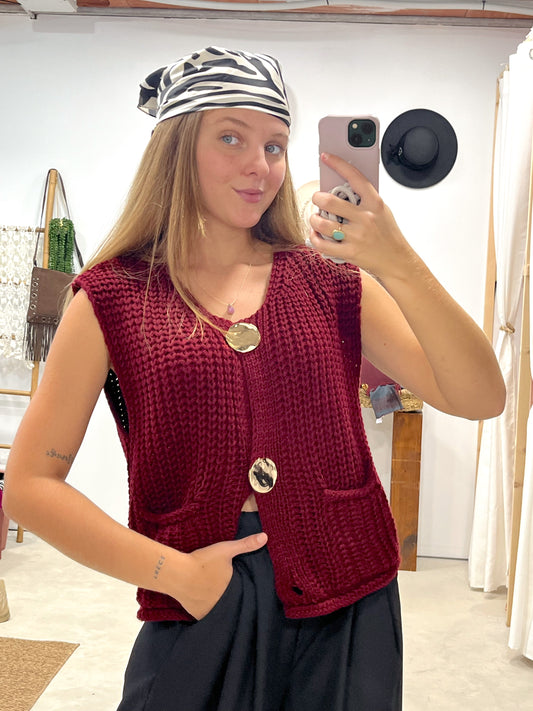 Chaleco Lana Burgundy
