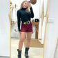 Short Red Lentejuela