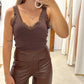 Top Encaje Canalé Brown