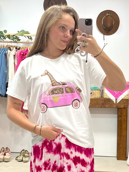 Camiseta Jirafa Pink