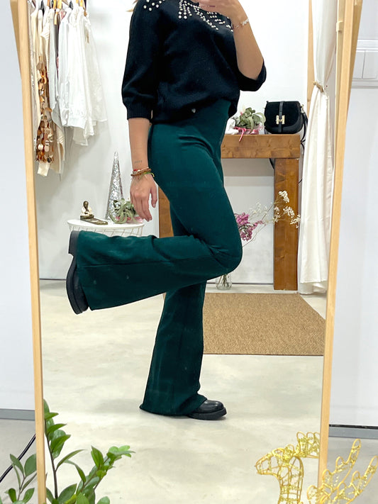 Pantalón Flare Verde