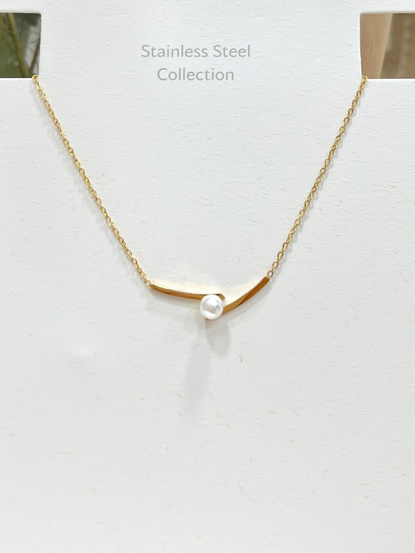 Collar perla dorado