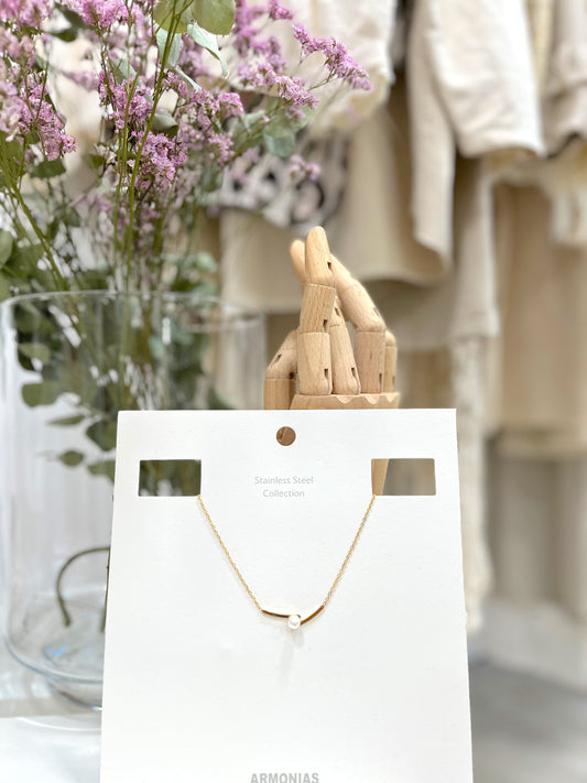 Collar perla dorado