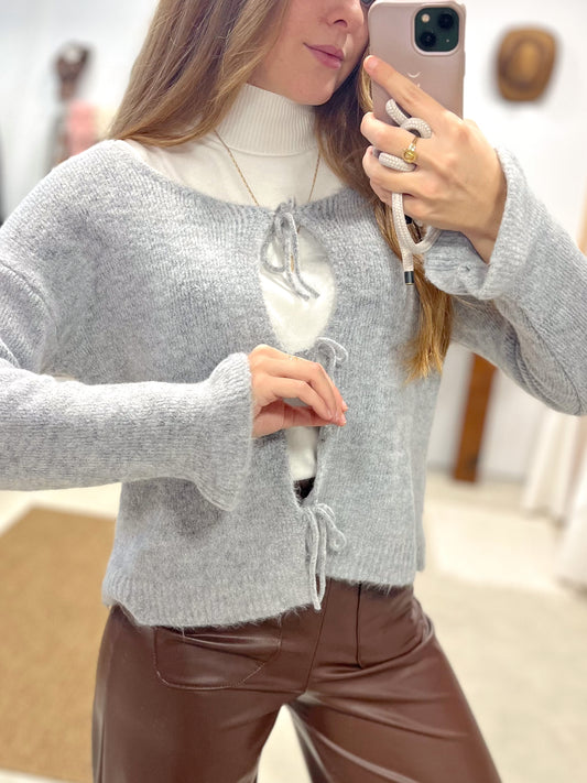Cárdigan Lana Gris