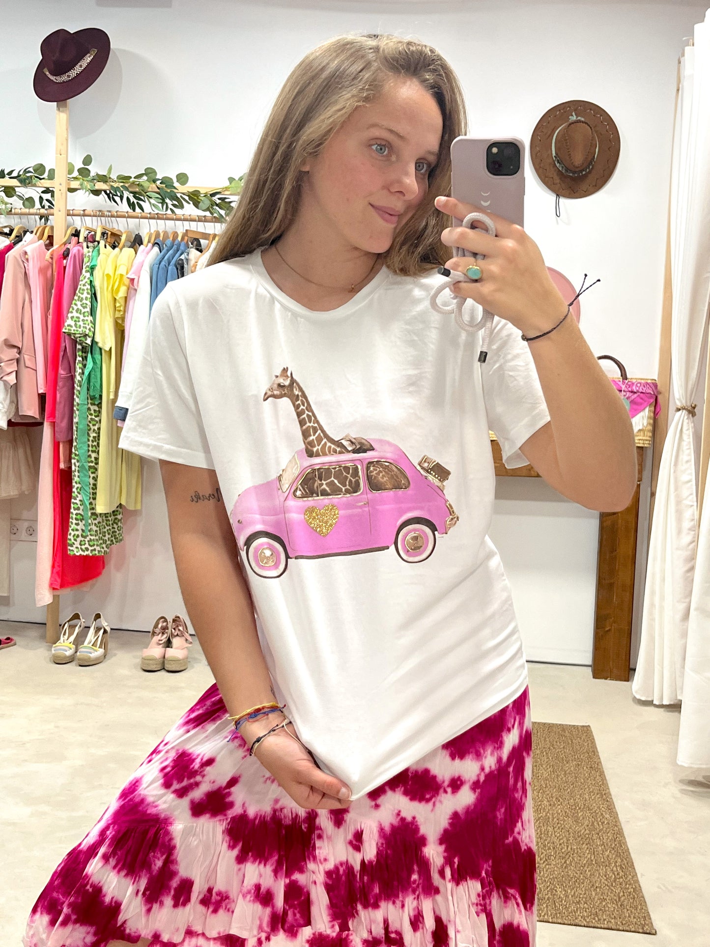 Camiseta Jirafa Pink