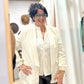Blazer Beige Fruncida mujer