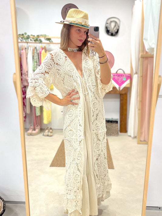 Kimono Crochet Crema