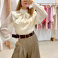 Blusa Semitransparente romántica beige