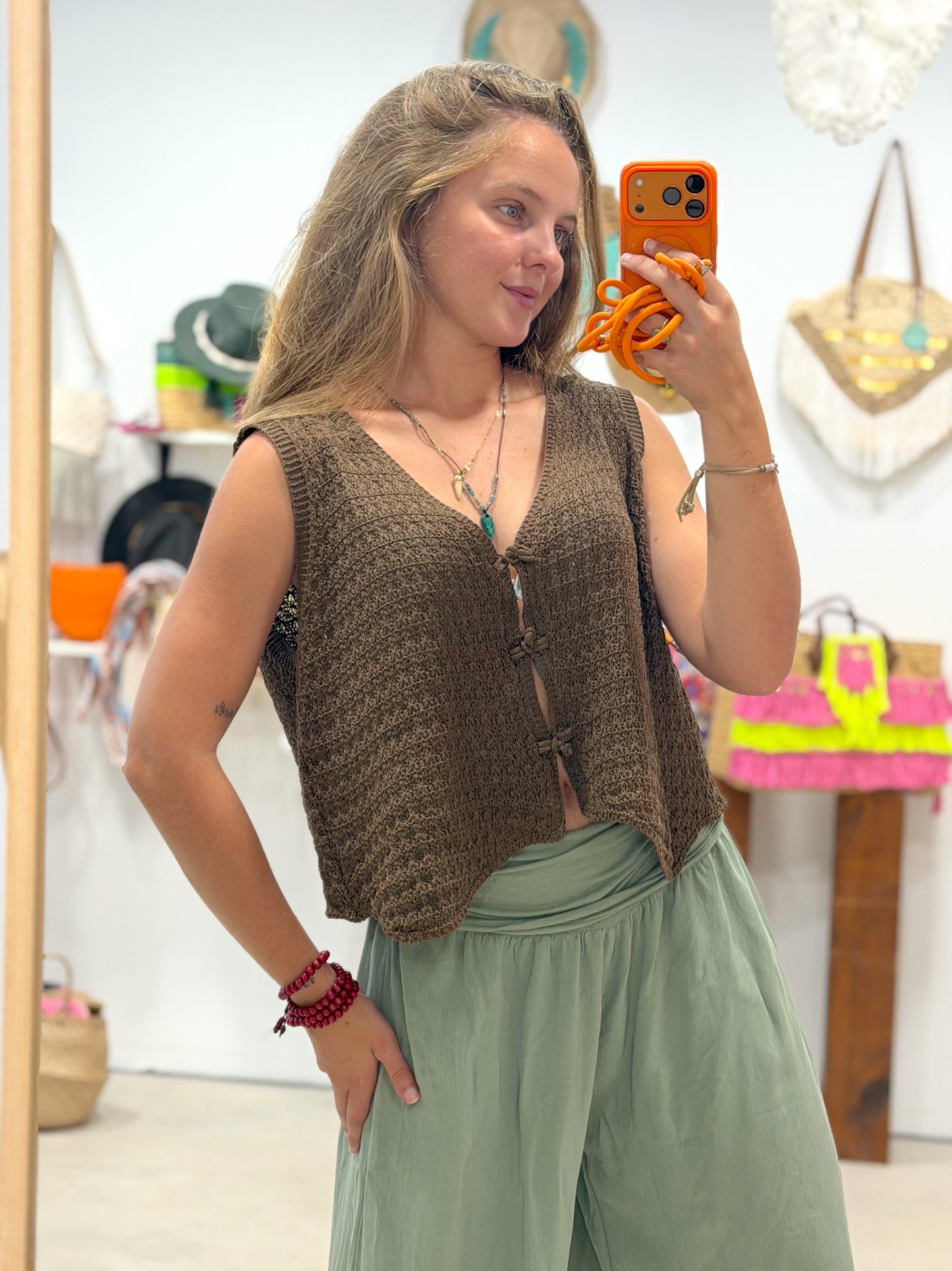 Chaleco Crochet Brown