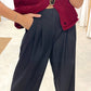 Pantalón Pinzas Black Palazzo